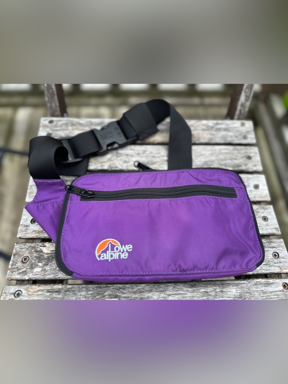 Vintage Lowe Alpine Purple waist bag w/ Black Strap